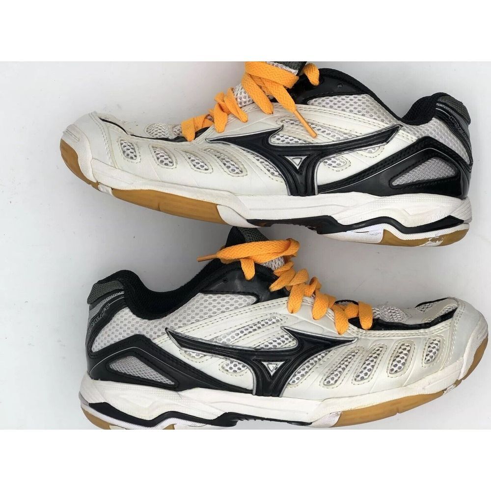 WOMENS MIZUNO WAVE RALLY 4 VOLLEYBALL SHOES SIZE 9 US 40 EU WHITE‎ BLACK - Picture 2 of 9